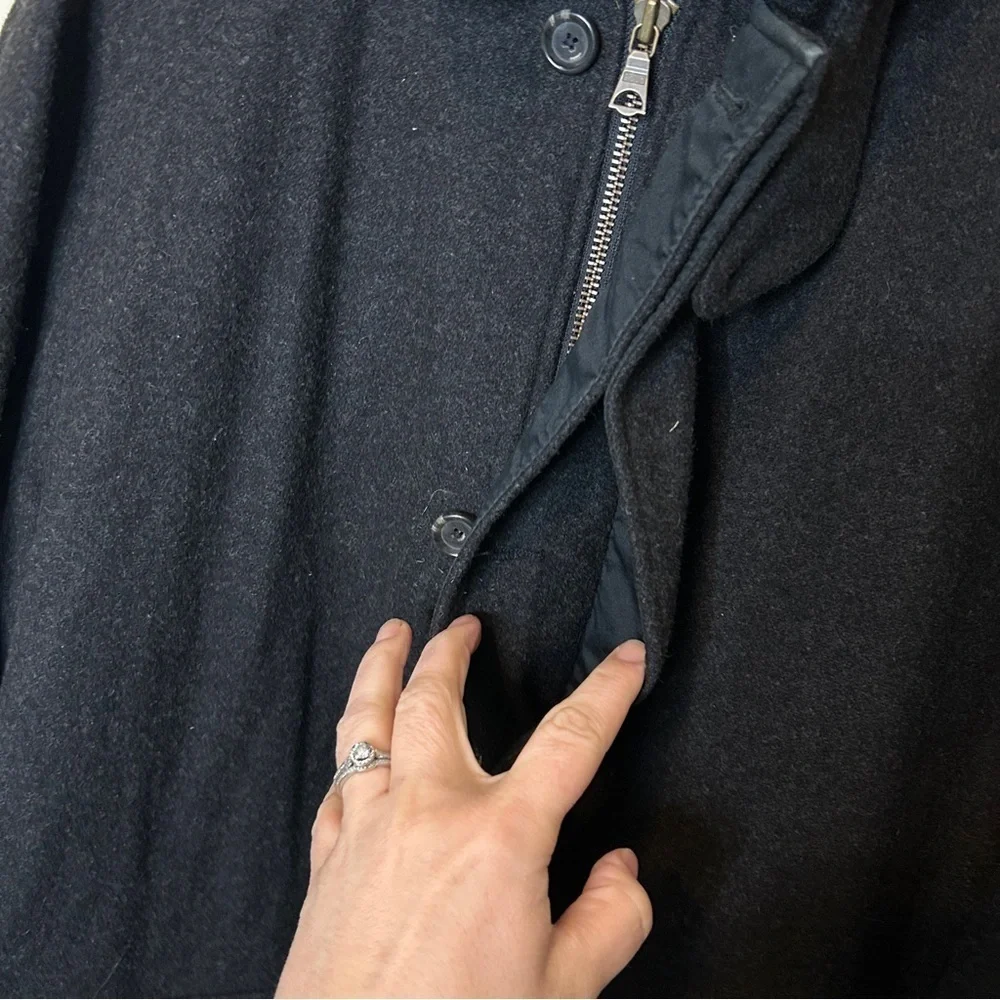 Polo by Ralph Lauren Full Zip Wool Blend Coat Jacket Black Size L